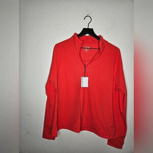BANDIER All Access Pro Fleece Zip Long‎ Sleeve Pull Over in Flame Scarlet 1X